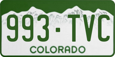 CO license plate 993TVC