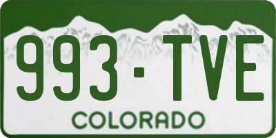 CO license plate 993TVE
