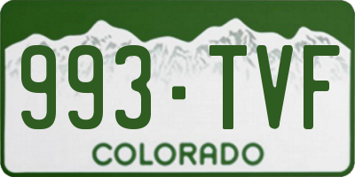 CO license plate 993TVF