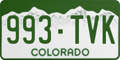 CO license plate 993TVK