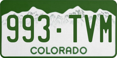 CO license plate 993TVM