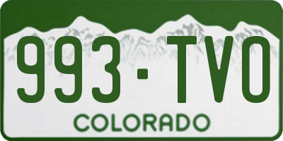 CO license plate 993TVO