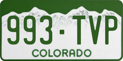 CO license plate 993TVP