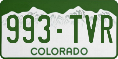 CO license plate 993TVR