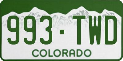 CO license plate 993TWD
