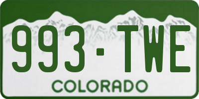 CO license plate 993TWE