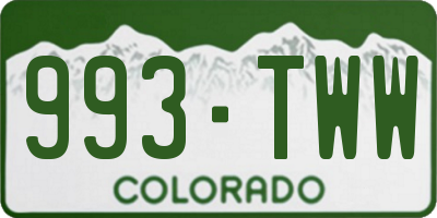 CO license plate 993TWW