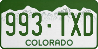 CO license plate 993TXD