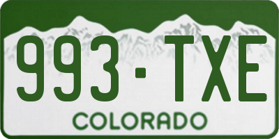 CO license plate 993TXE