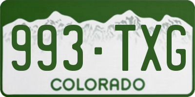 CO license plate 993TXG