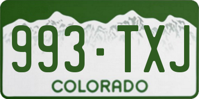 CO license plate 993TXJ