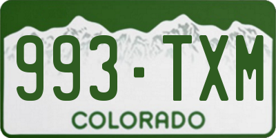 CO license plate 993TXM