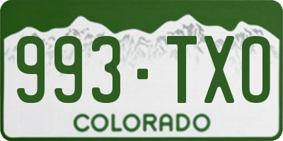 CO license plate 993TXO