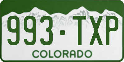 CO license plate 993TXP