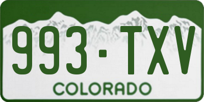 CO license plate 993TXV