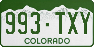 CO license plate 993TXY