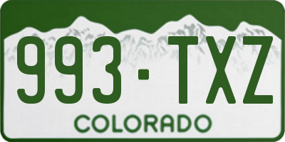 CO license plate 993TXZ