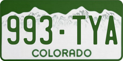CO license plate 993TYA