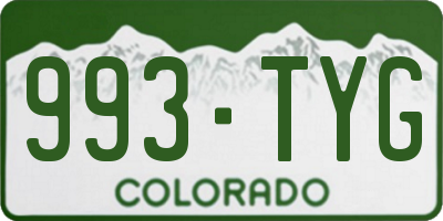 CO license plate 993TYG