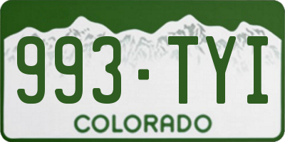 CO license plate 993TYI