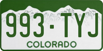 CO license plate 993TYJ