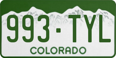 CO license plate 993TYL