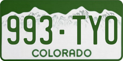 CO license plate 993TYO