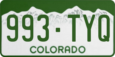 CO license plate 993TYQ