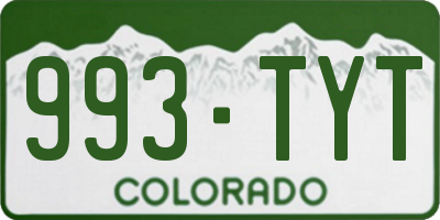 CO license plate 993TYT