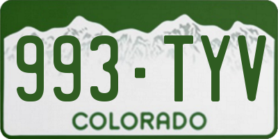 CO license plate 993TYV