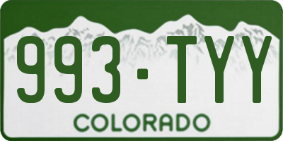 CO license plate 993TYY