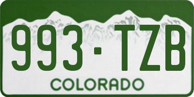 CO license plate 993TZB