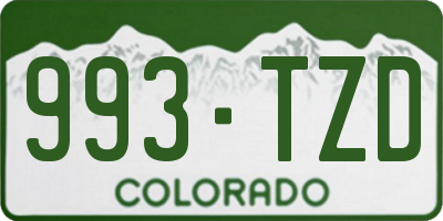 CO license plate 993TZD