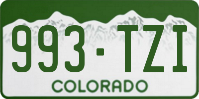 CO license plate 993TZI