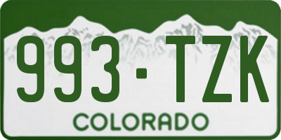 CO license plate 993TZK