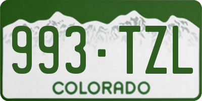 CO license plate 993TZL