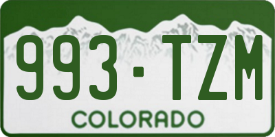 CO license plate 993TZM