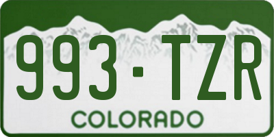 CO license plate 993TZR