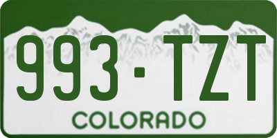 CO license plate 993TZT
