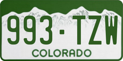 CO license plate 993TZW