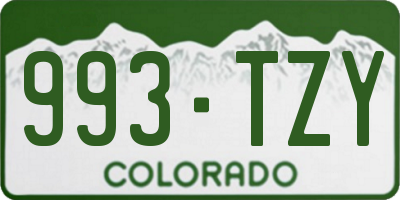 CO license plate 993TZY