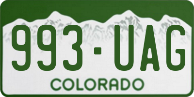CO license plate 993UAG