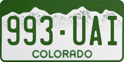 CO license plate 993UAI