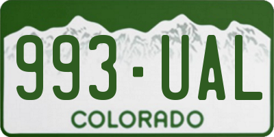 CO license plate 993UAL