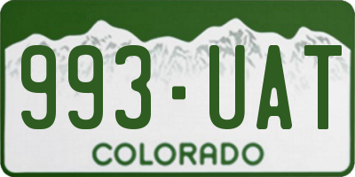 CO license plate 993UAT