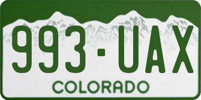 CO license plate 993UAX