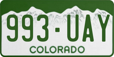 CO license plate 993UAY