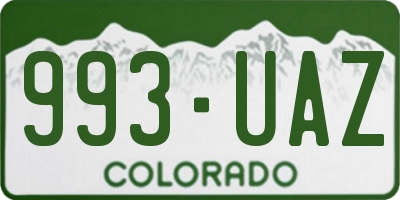 CO license plate 993UAZ
