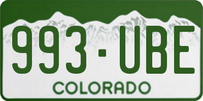 CO license plate 993UBE