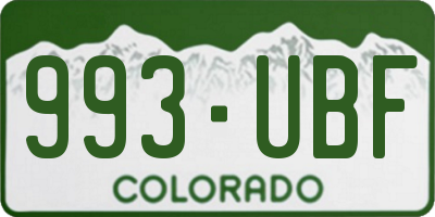CO license plate 993UBF